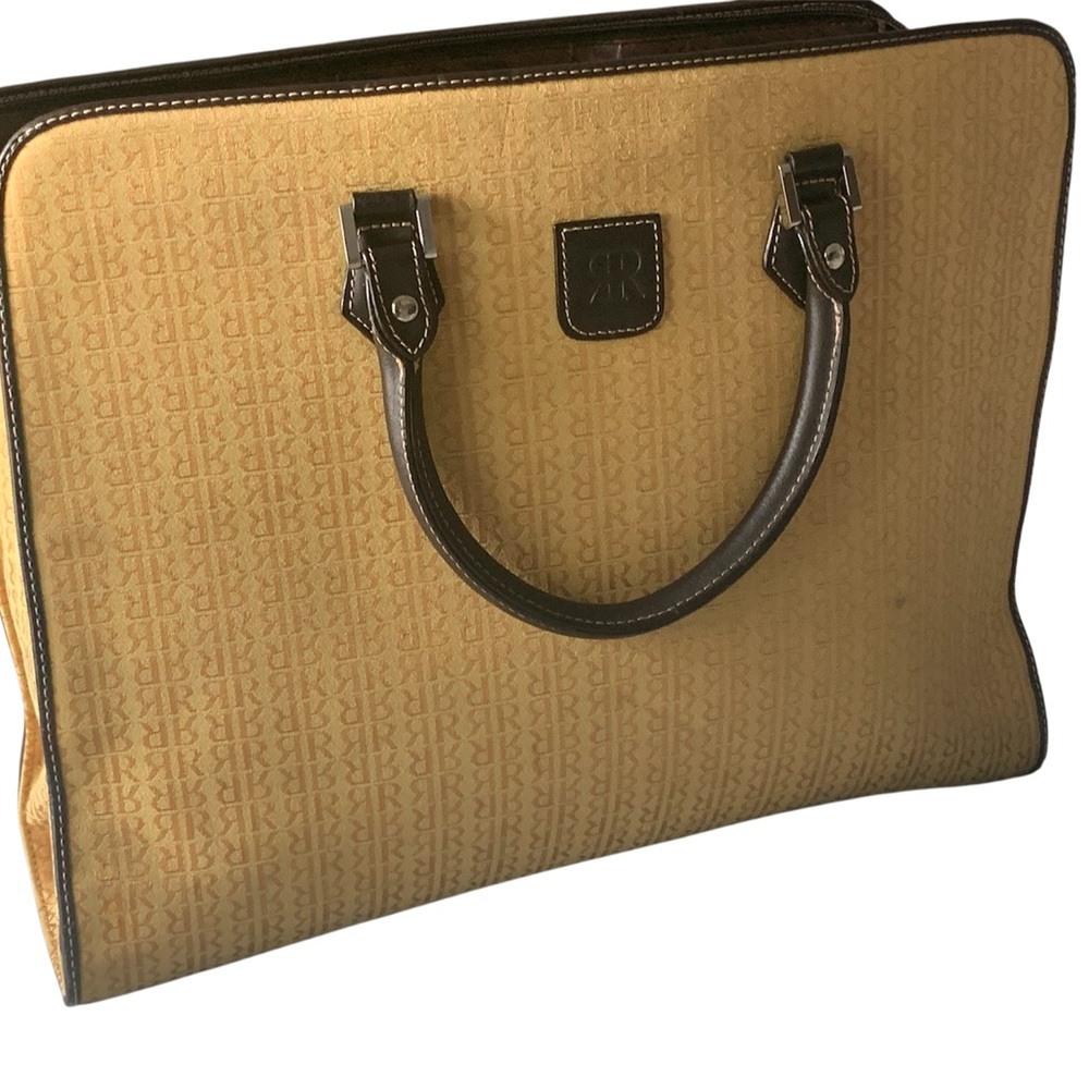 Genuine Leather Trim Tote Bag